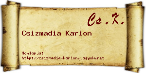 Csizmadia Karion névjegykártya